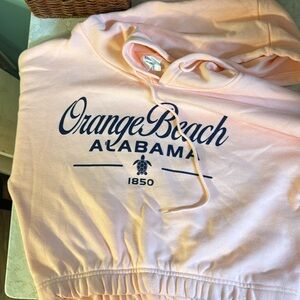 Orange beach crop hoodie